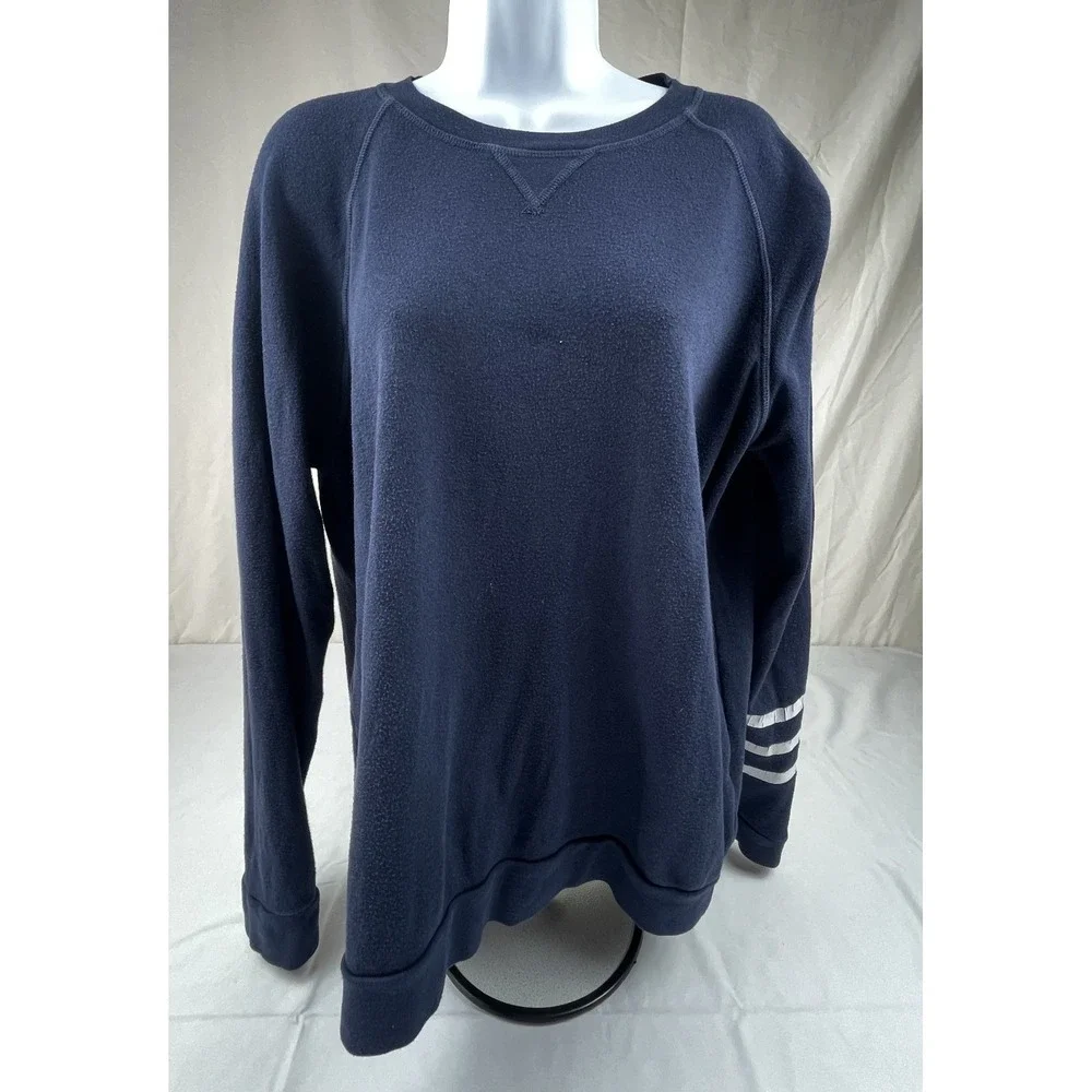SOL ANGELES SWEATSHIRT XL NAVY CREWNECK PULLOVER STRIPE SLEEVE MAFE IN USA